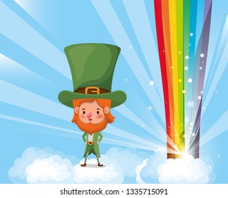 lemprechaun with rainbow saint patricks day
