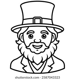 Lemprechaun tophat saint patricks icon vector illustration design vector art with white background