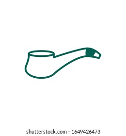lemprechaun wooden pipe line style vector illustration design