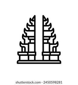 Lempuyang Temple Outline Icon Vector Illustration