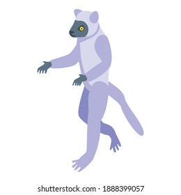 Lemur animal icon. Isometric of lemur animal vector icon for web design isolated on white background