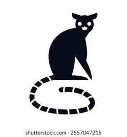 lemur animal silhouette icon isolated