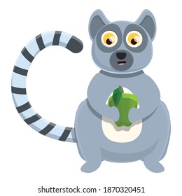 Lemur mit Apfelsymbol. Cartoon von Zitrone mit ApfelVektorsymbol für Webdesign einzeln auf weißem Hintergrund