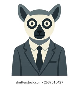 lemur in a business suit animal vector on a white background
Vector animal in a suit on a white background