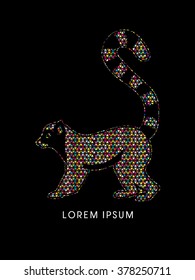 Lemur designed using colorful mosaic pattern graphic vector.