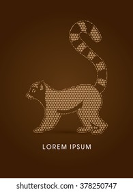 Lemur designed using line geometric pattern graphic vector.