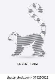 Lemur designed using line graphic vector.