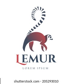 Lemur Exotic Animal Emblem Vector. Logo Template