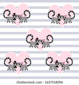 lemur family love illustration vector nursery