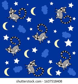 lemur family love illustration vector nursery