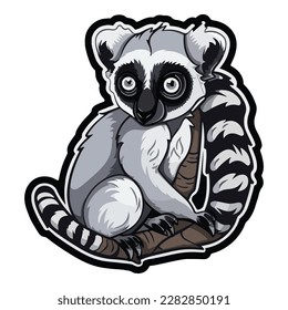 Lemur Flat Icon Isolated On White Background