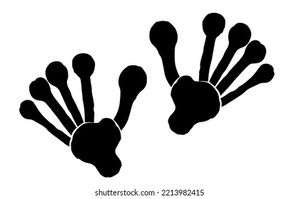 Lemur footprint steps. Vector  silhouette illustration