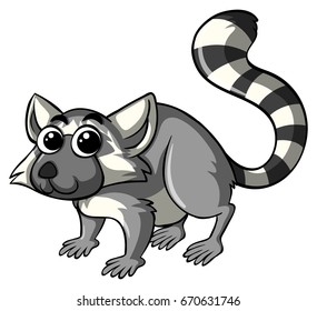 Lemur with happy face illustration