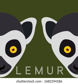 Lemur head art vector graphics