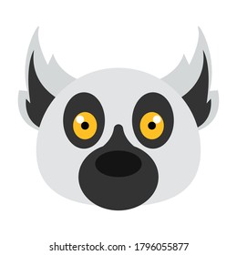 Lemur head cartoon. Animal cartoon icon - Vector