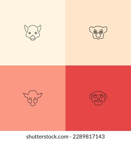 Lemur Head Line Art Design for Wildlife Lovers