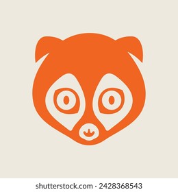 Lemur head logo. Lemur emblem. Vector illustration.