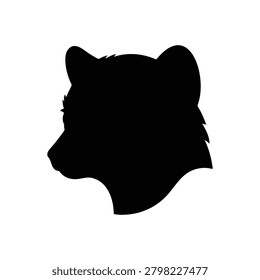 Lemur head silhouette icon vector flat design.