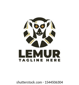 Lemur Head & Tail Logo Vector Icon Illustration