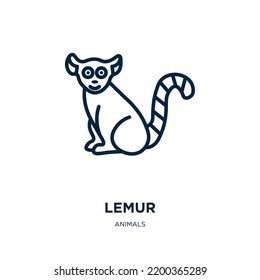 lemur icon from animals collection. Thin linear lemur, monkey, animal outline icon isolated on white background. Line vector lemur sign, symbol for web and mobile