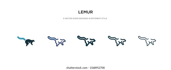lemur icon in different style vector illustration. two colored and black lemur vector icons designed in filled, outline, line and stroke style can be used for web, mobile, ui