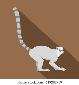 Lemur icon. Flat illustration of lemur vector icon for web