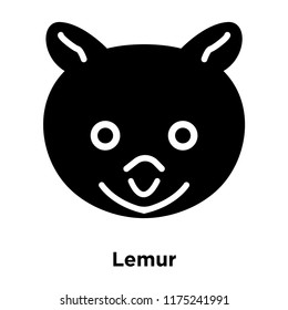 Lemur icon vector isolated on white background, logo concept of Lemur sign on transparent background, filled black symbol