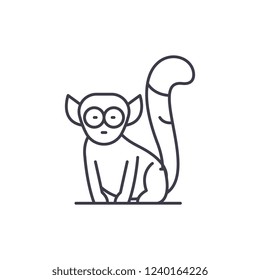 Lemur line icon concept. Lemur vector linear illustration, symbol, sign