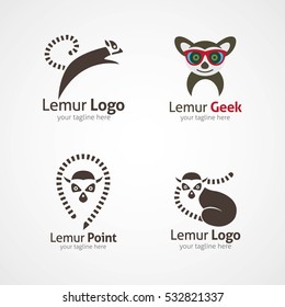 Lemur Logo Design Template. Vector Illustration