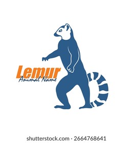 Vector de diseño de logotipo de lémur. Ilustración de Plantilla de lémur de silueta
