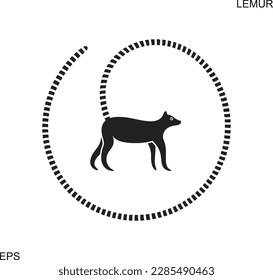 Lemur Logo. Einzige Zitrone auf weißem Hintergrund