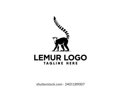 vector del logotipo lemur con estilo de silueta moderno y limpio