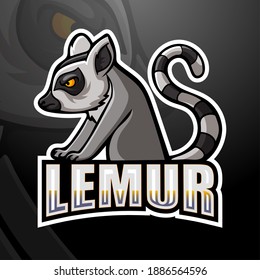 Lemur mascot esport logo design