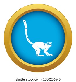 Lemur monkey icon blue vector isolated on white background for any design