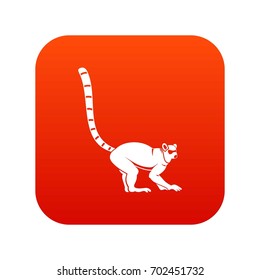 Lemur monkey icon digital red for any design isolated on white vector illustration