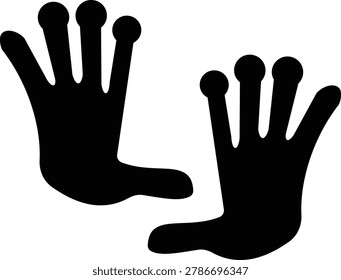 Lemur paw footprint icon set collection group, primate pawprint track footprint symbol vector pack, wildlife animal mark, flat and line style black icons isolated on transparent background