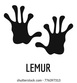 Lemur paw print icon. Simple illustration of lemur paw print vector icon for web