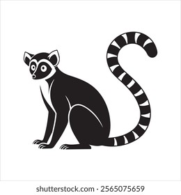 lemur silhouette bold vector illustration eps 10 on a white background fully editable high-quality file.