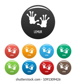 Lemur step icon. Simple illustration of lemur step vector icons set color isolated on white