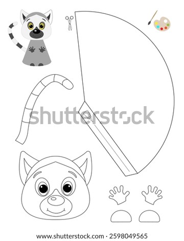 Lemur template for coloring and building for games