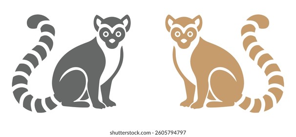 Lemur vector icon illustration art.