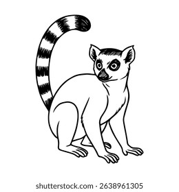  lemur  vector realistic line icon on white background
Vector line icon animal, wildlife