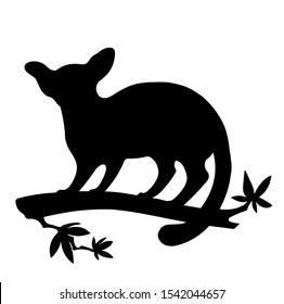 Lemur vector silhouette, black lemur silhouette isolated on a white background. Original vector graphics, suitable for logos, icons, labels, print and more. 