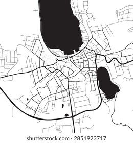 Lemvig Vector Map Illustration Featuring Denmark Geographic Border Regional Area Outline Map Design