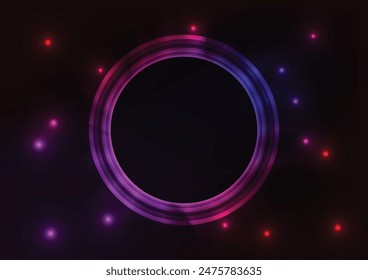 Len digital technology neon geometric circle abstract background. vector illustration.