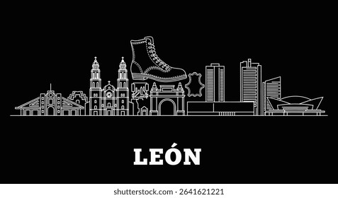 Len skyline with Mexico City silhouette, and illustration Minimalist City.