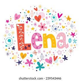 Lena female name design decorative lettering type