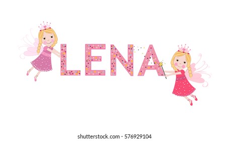 Lena female name with fairy tale fairies