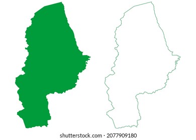 Lencois municipality (Bahia state, Municipalities of Brazil, Federative Republic of Brazil) map vector illustration, scribble sketch Lencois map