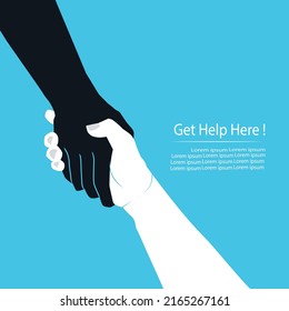  Lend a helping hand in solidarity, compassion, and charity.Helping or helping hand gestures concept. vector, illustration